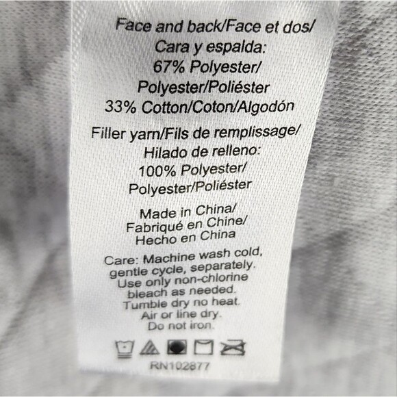 NWT Daydream by Berkshire Quilted Robe Light Grey Pockets Cotton Blend Size L - Picture 12 of 15